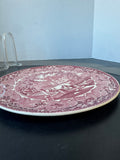 (LL) Mason’s England Vista Pink China Large Design Cake Plate