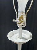 White Painted Metal Vintage 3-Way Floor Lamp with Candle or Plant Holder Tiers (WORKS)