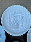 4-Piece Fenton Blue Satin Bicentennial Complete Commemorative Plate Set