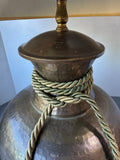 Lightweight Hammered 3-Way Metal Vase Lamp with Tassel Accent (WORKS)