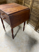 Rustic Drop Side End Table with 2 Drawers