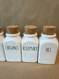 Rae Dunn Ceramic Spice Jars With Cork Lids