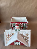Ceramic Santa On Roof Top Cookie Jar