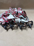 4 Plaid Cloth Napkins With Buck Napkin Rings