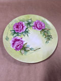 Floral Hand Painted Decorative Plate - Signed (B)
