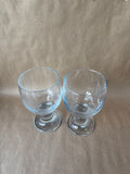 Scandinavian Princess Claret Wine Glasses - Initialed HG On Bottom - Pair