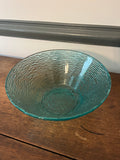 Teal Blue Glass Bowls, 2 pc
