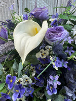 Large Faux Purple Floral Centerpiece Arrangement