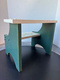 Green Painted Wooden Step Stool with Ivy Motif