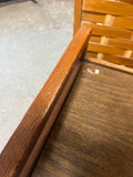 Mid Century Modern Style Rolling Cart with Lattice Sides