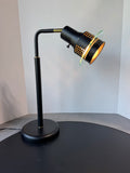 Black Metal Desk Lamp with Brass Accents (WORKS)