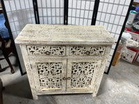 Cabinet with Carved Door and Drawers, Made in India