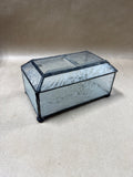 Clear Beveled Glass Trinket Box With Mirrored Bottom