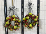 Faux Pear Decorative Wreaths, Set of 2, 16" diameter