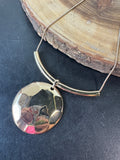 Gold Tone Statement Collar Pendant Necklace