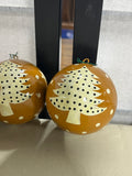 Brown & Yellow Tone Ornament Lot, 12 pc