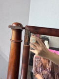 Wooden Vintage Tabletop Swing Vanity Mirror with Brass Candle Sconces AS IS (READ DESCRIPTION CAREFULLY)