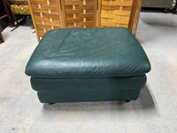 Dark Green Ottoman on Casters, Made in Italy