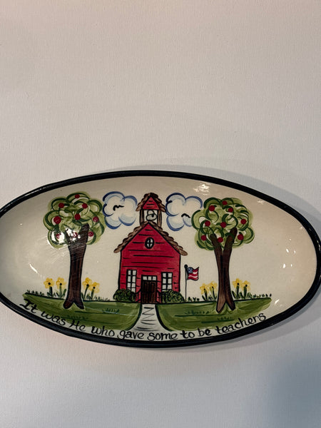 “It Was He Who Gave Some To Be Teachers” Oval Trinket Dish