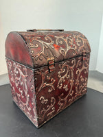 Scroll Embossed Metal Decorative Trunk