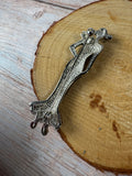 Lady in Purple Enamel Silver Tone Brooch