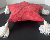 Scandinavian Style Wool Knit Throw Pillow with Tassels