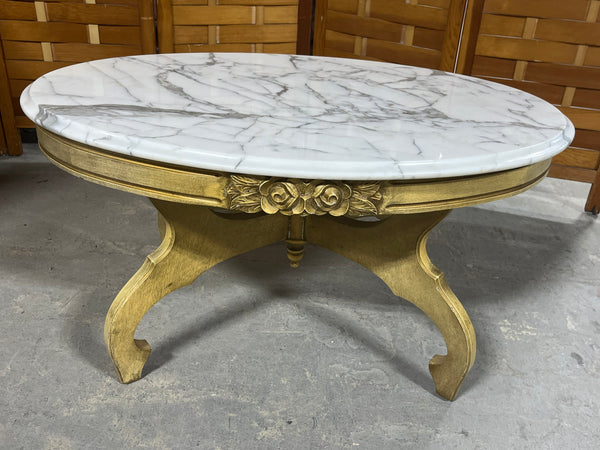 Oval Marble Top Coffee Table