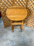 Pair of Folding Oval TV Tray Tables with Stand
