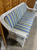 White Wicker Sofa with Cushions