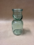 Green Glass Baby Face Jar