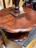 Two Tier Pie Crust Accent Table with Tripods Base