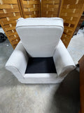 Linen Color Toner Upholstered Swivel Chair; Sits Firm