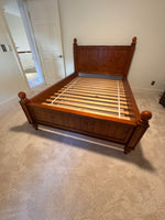 (B) Pottery Barn Kids Double Bed with Rails and Slats