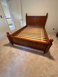 (B) Pottery Barn Kids Double Bed with Rails and Slats