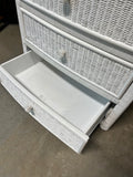 White Wicker Dresser with Glass Top, by Pier 1