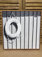 (B) Coastal Print of Lifesaver on Canvas