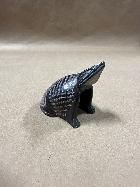 Small Black Stone Frog Figurine