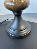 Black Metal & Marble 3-Way Candlestick Table Lamp (WORKS)