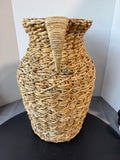 Large Boho Water Hyacinth & Rattan Floor Vase