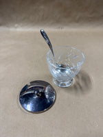 Clear Glass Jam Jar With Silver Plate Lid And Spoon
