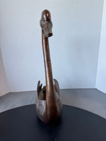 Bronze Tone Brass Large Vintage Swan Planter