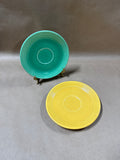 Yellow And Seafoam Green Fiestaware Saucer Plates