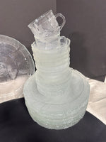 77-Piece Arcoroc France Clear Fleur Glass China Set