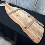 Distressed Wooden Slat Humpback Whale Hanging Decor with Tin Accents