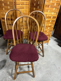 Windsor Style 24" Bar Stools, Set of 3