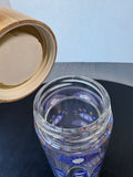 Anthropologie Hamsa & Evil Eye Glass Travel Tumbler with Bamboo Lid