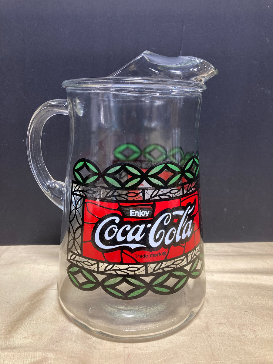Coca Cola Stained Glass Pattern Pitcher Williamsburg Estate Services