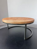 Rustic Round Metal & Wooden Platform Style Plant Stand (A)