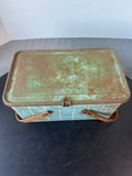 Blue Vintage Metal Picnic Basket