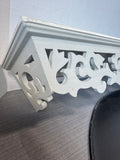 Light Gray Painted Heavyweight Wooden Scroll Wall Shelf